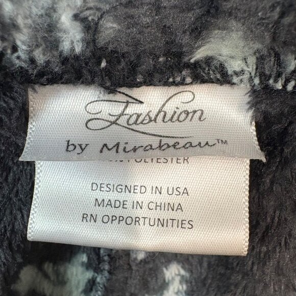 Snowflake Print Fleece Lounge Pants Womens Large Elastic Waist Gray & Mint Green - Picture 3 of 8